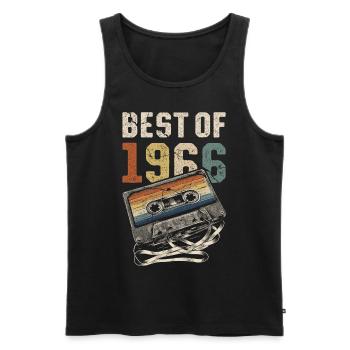 Best Of 1966 Birthday Cassette - Men's Premium Organic Tank Top - black - Front - AI Model Male 178 light (178cm)
