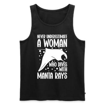 Raie manta Amoureux Créature Mer Diable Raie - Débardeur bio Premium Homme - noir - Devant - Michal (187cm)