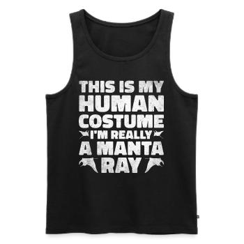 Raie manta Amoureux Créature Mer Diable Raie - Débardeur bio Premium Homme - noir - Devant - Michal (187cm)