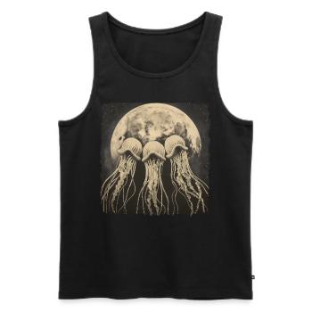 Jellyfish Ocean Howling Moon - Men's Premium Organic Tank Top - black - Front - Michal (187cm)