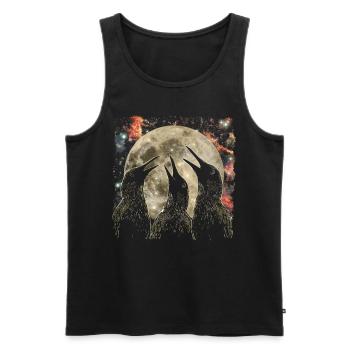 Kiwi Bird New Zealand Howling Moon - Men's Premium Organic Tank Top - black - Front - Michal (187cm)