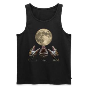 Leopard Gecko Lizard Howling Moon - Men's Premium Organic Tank Top - black - Front - Michal (187cm)