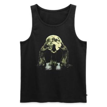 Monster of Loch Ness Nessie Plesiosaur Howling - Men's Premium Organic Tank Top - black - Front - AI Model Male 178 light (178cm)