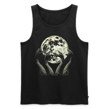Monster of Loch Ness Nessie Plesiosaur Howling - Men's Premium Organic Tank Top - black - Front - AI Model Male 178 light (178cm)