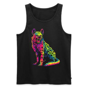 Hyena Africa Animal Safari Popart - Men's Premium Organic Tank Top - black - Front - Michal (187cm)