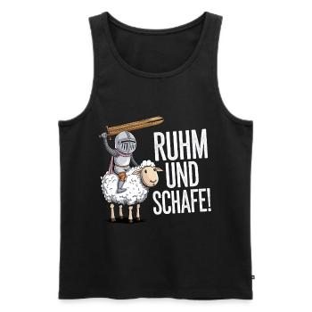 Ruhm und Schafe Brettspiel Spruch - Männer Premium Bio Tank Top - Schwarz - Vorne - Michal (187cm)