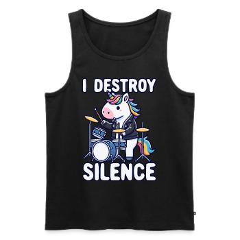 Schlagzeuger, Schlagzeug, Drummer, Musik & Einhorn - Männer Premium Bio Tank Top - Schwarz - Vorne - Michal (187cm)
