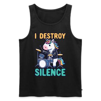 Schlagzeuger, Schlagzeug, Drummer, Musik & Einhorn - Männer Premium Bio Tank Top - Schwarz - Vorne - Michal (187cm)