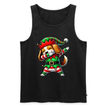 Weihnachten Beagle Elf Lustiger Beagle-liebhaber - Männer Premium Bio Tank Top - Schwarz - Vorne - Michal (187cm)