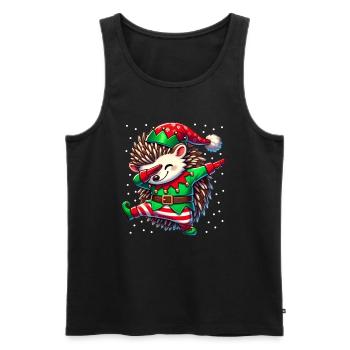 Weihnachten Igel Elf Lustiger Igel Liebhaber - Männer Premium Bio Tank Top - Schwarz - Vorne - Michal (187cm)