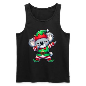 Noël Koala Elf Drôle Koala Lover - Débardeur bio Premium Homme - noir - Devant - AI Model Male 178 light (178cm)