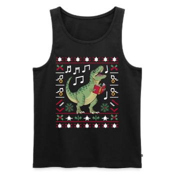 Dinosaurier Trex T-Rex Christmas Weihnachten Xmas - Männer Premium Bio Tank Top - Schwarz - Vorne - Michal (187cm)