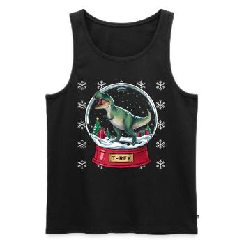 Dinosaurier Trex T-Rex Christmas Weihnachten Xmas - Männer Premium Bio Tank Top - Schwarz - Vorne - Michal (187cm)