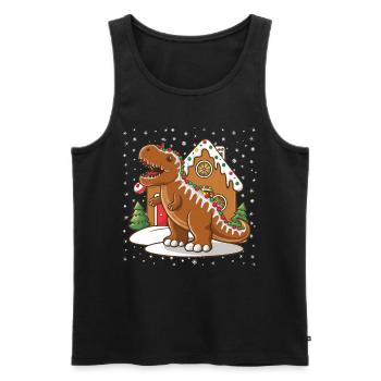 Dinosaurier Trex T-Rex Christmas Weihnachten Xmas - Männer Premium Bio Tank Top - Schwarz - Vorne - Michal (187cm)