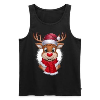 Reindeer Deer Xmas Reindeer Christmas Christmas - Men's Premium Organic Tank Top - black - Front - Michal (187cm)
