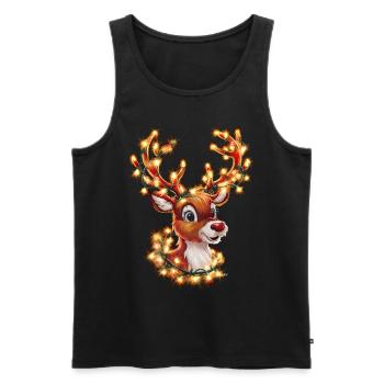 Reindeer Deer Xmas Reindeer Christmas Christmas - Men's Premium Organic Tank Top - black - Front - Michal (187cm)