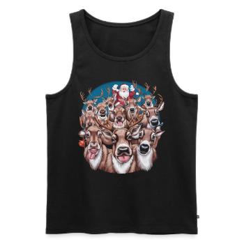 Rentier Reh Xmas Reindeer Christmas Weihnachten - Männer Premium Bio Tank Top - Schwarz - Vorne - Michal (187cm)