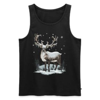 Rentier Reh Xmas Reindeer Christmas Weihnachten - Männer Premium Bio Tank Top - Schwarz - Vorne - Michal (187cm)