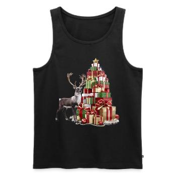 Rentier Reh Xmas Reindeer Christmas Weihnachten - Männer Premium Bio Tank Top - Schwarz - Vorne - Michal (187cm)