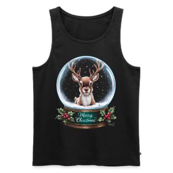 Rentier Reh Xmas Reindeer Christmas Weihnachten - Männer Premium Bio Tank Top - Schwarz - Vorne - Michal (187cm)