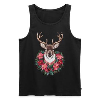 Rentier Reh Xmas Reindeer Christmas Weihnachten - Männer Premium Bio Tank Top - Schwarz - Vorne - Michal (187cm)