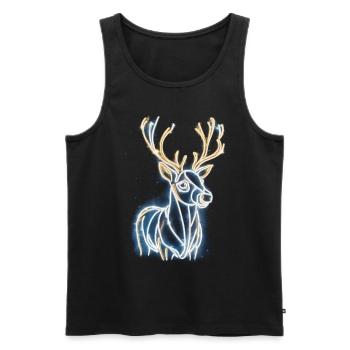 Rentier Reh Xmas Reindeer Christmas Weihnachten - Männer Premium Bio Tank Top - Schwarz - Vorne - Michal (187cm)