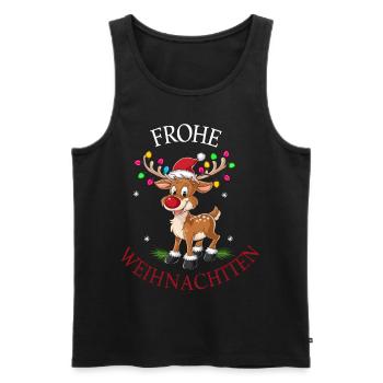 Reindeer Deer Xmas Reindeer Christmas Christmas - Men's Premium Organic Tank Top - black - Front - Michal (187cm)