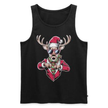 Rentier Reh Xmas Reindeer Christmas Weihnachten - Männer Premium Bio Tank Top - Schwarz - Vorne - Michal (187cm)