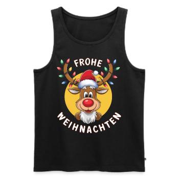 Rentier Reh Xmas Reindeer Christmas Weihnachten - Männer Premium Bio Tank Top - Schwarz - Vorne - Michal (187cm)