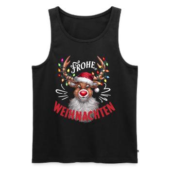 Reindeer Deer Xmas Reindeer Christmas Christmas - Men's Premium Organic Tank Top - black - Front - Michal (187cm)