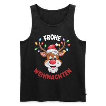 Reindeer Deer Xmas Reindeer Christmas Christmas - Men's Premium Organic Tank Top - black - Front - Michal (187cm)