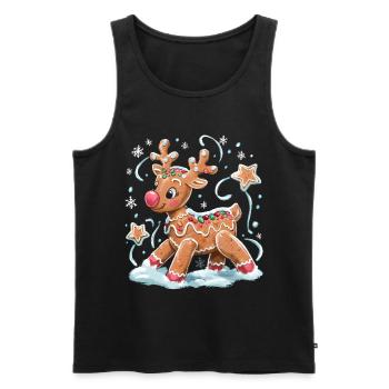Reindeer Deer Xmas Reindeer Christmas Christmas - Men's Premium Organic Tank Top - black - Front - Michal (187cm)