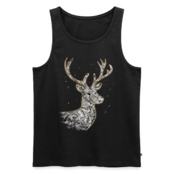 Rentier Reh Xmas Reindeer Christmas Weihnachten - Männer Premium Bio Tank Top - Schwarz - Vorne - Michal (187cm)