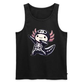 Halloween Skeleton Cute Axolotl Men - Men's Premium Organic Tank Top - black - Front - AI Model Male 178 light (178cm)