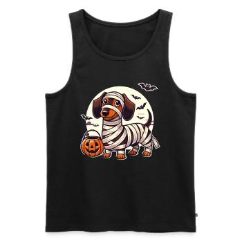 Dachshund Halloween Mummy Cute Dachshund Kids - Männer Premium Bio Tank Top - Schwarz - Vorne - Michal (187cm)