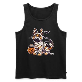 German Shepherd Halloween Mummy Cuter - Men's Premium Organic Tank Top - black - Front - AI Model Male 178 light (178cm)