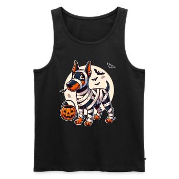 Doberman Halloween Mummy Cute Doberman - Men's Premium Organic Tank Top - black - Front - AI Model Male 178 light (178cm)