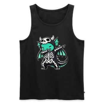 Halloween Skeleton Cute Dragon Men Women - Men's Premium Organic Tank Top - black - Front - Michal (187cm)