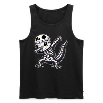 Halloween Skeleton Cute Gecko Men Women - Men's Premium Organic Tank Top - black - Front - AI Model Male 178 light (178cm)