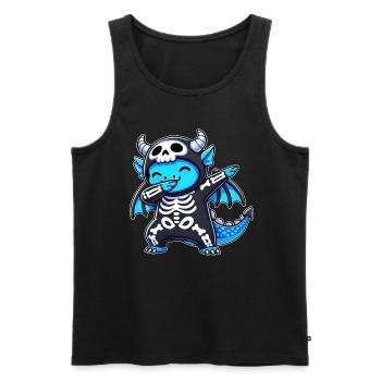 Halloween Skeleton Cute Dragon Men Women - Men's Premium Organic Tank Top - black - Front - Michal (187cm)
