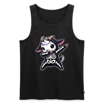 Halloween Skeleton Cute Goat Men Women - Men's Premium Organic Tank Top - black - Front - Michal (187cm)