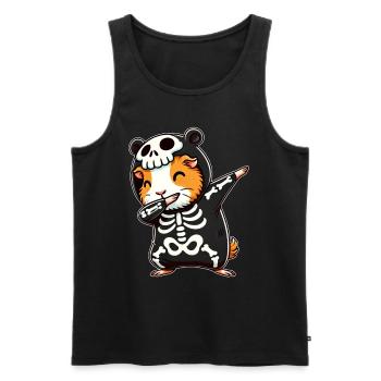 Halloween Skeleton Cute Guinea Pig - Men's Premium Organic Tank Top - black - Front - AI Model Male 178 light (178cm)