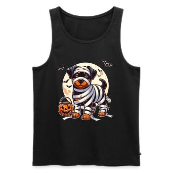 Rottweiler Halloween Mummy Cute Rottweiler Kids - Men's Premium Organic Tank Top - black - Front - AI Model Male 178 light (178cm)