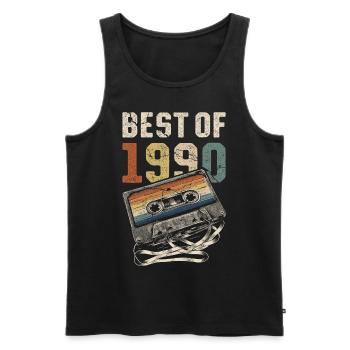 Best Of 1990 Geburtstag Kassette - Männer Premium Bio Tank Top - Schwarz - Vorne - Michal (187cm)