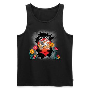 Seagull Seagulls Maritime Sunset Nature Summer - Men's Premium Organic Tank Top - black - Front - Michal (187cm)