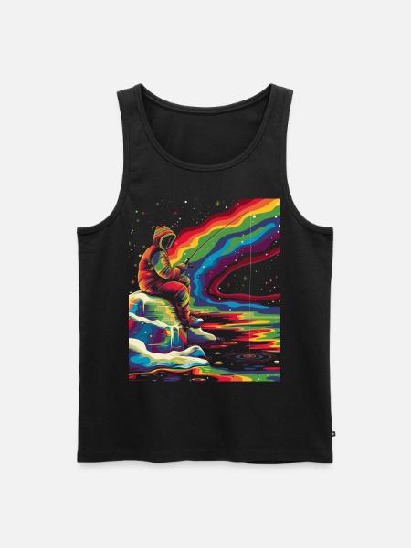 Eisfischen Fischer Fischer Popart - Männer Premium Bio Tank Top - Schwarz