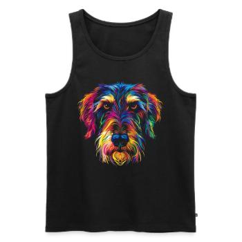 Lévrier irlandais Chien Popart - Débardeur bio Premium Homme - noir - Devant - Michal (187cm)