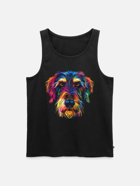 Irish Wolfhound Dog Popart - Men's Premium Organic Tank Top - black