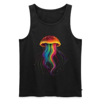 Méduse Ocean Popart - Débardeur bio Premium Homme - noir - Devant - Michal (187cm)