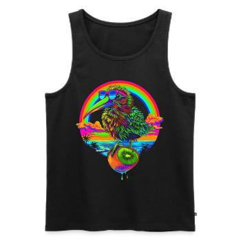 Kiwi Tier Obst Sonnenbrille Strand Regenbogen Popa - Männer Premium Bio Tank Top - Schwarz - Vorne - Michal (187cm)